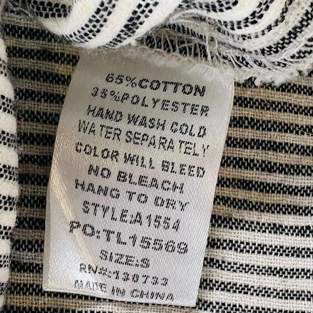 Umgee Button Top Size Small Striped Roll Tab Lace… - image 4